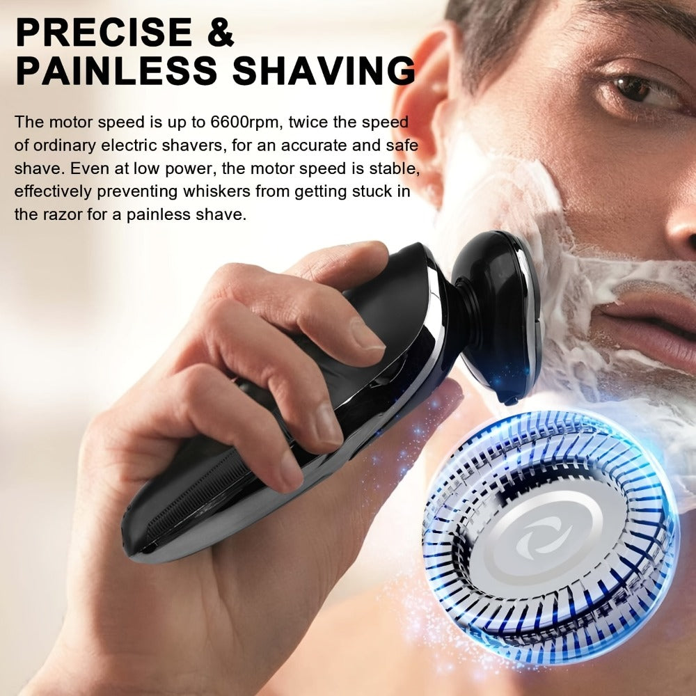 Electric Shaver for Men 3-in-1 Cordless Rechargeable 360° Floating Rotary – Beard Trimmer, Nose Hair Trimmer & Face Shaver with LED Display, 90-Min Battery & USB Charging, Black - product image 13