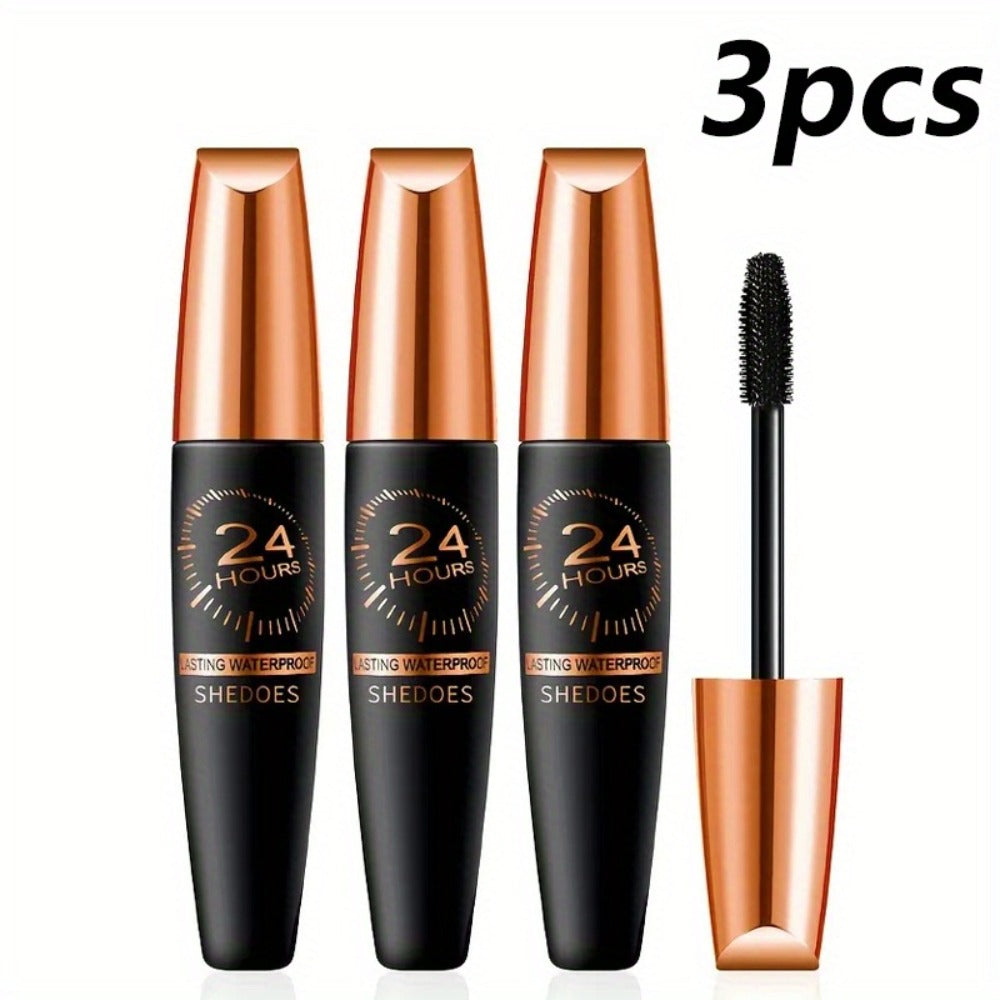 Squalane Mascara 3 Pack for Women – 8D Volume & Lengthening Deep Black Formula, Smudge-Proof Thickening Lash Enhancer, Plant-Derived Squalane, Warm Water Removable Long-Lasting Eye - product image 3