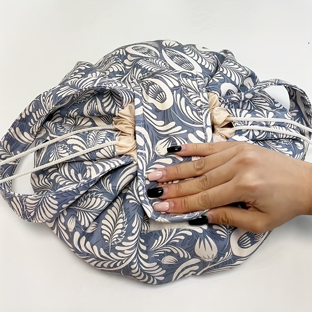 Drawstring Makeup Bag Wide Opening Flat Lay Oxford Fabric Machine Washable 12 Colors Travel Cosmetic Organizer Bag for Makeup Brushes Tools Accessories Toiletries Dorm Printed & So - product image 9