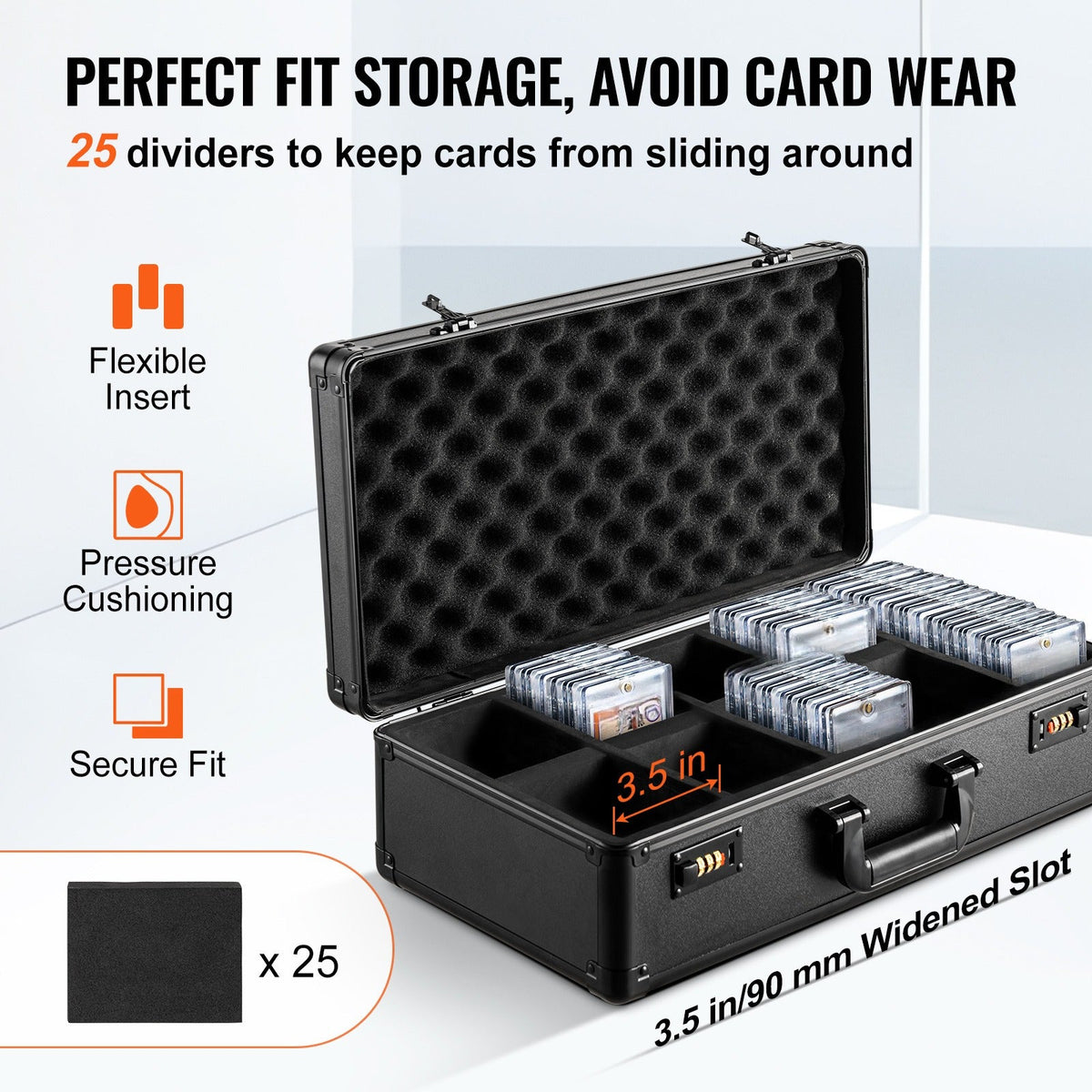 PSA Graded Card Storage Box 5-Slot Aluminum Case Combination Lock for Tidy Home Organization