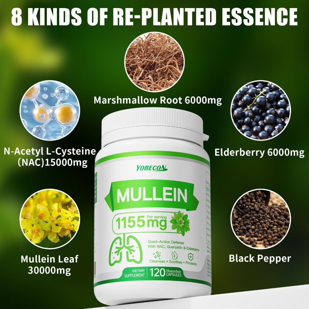 Lung Cleanse Capsules 120 Count with Mullein & NAC for Respiratory Support, Airway & Breathing Comfort, Immune Health, Seasonal & Year-Round Supplement for Adults - product image 9