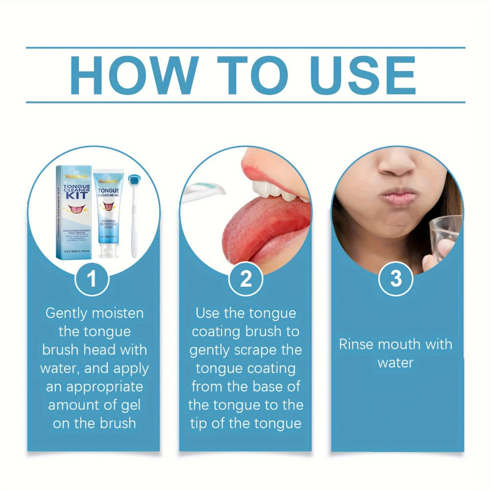 Tongue Cleaner Kit with Probiotic Cleansing Gel & Tongue Brush – Bad Breath Eliminator Fresh Mouth Daily Oral Hygiene Care Gentle Non-Irritating for Sensitive Mouths Adults Gift Se - product image 7