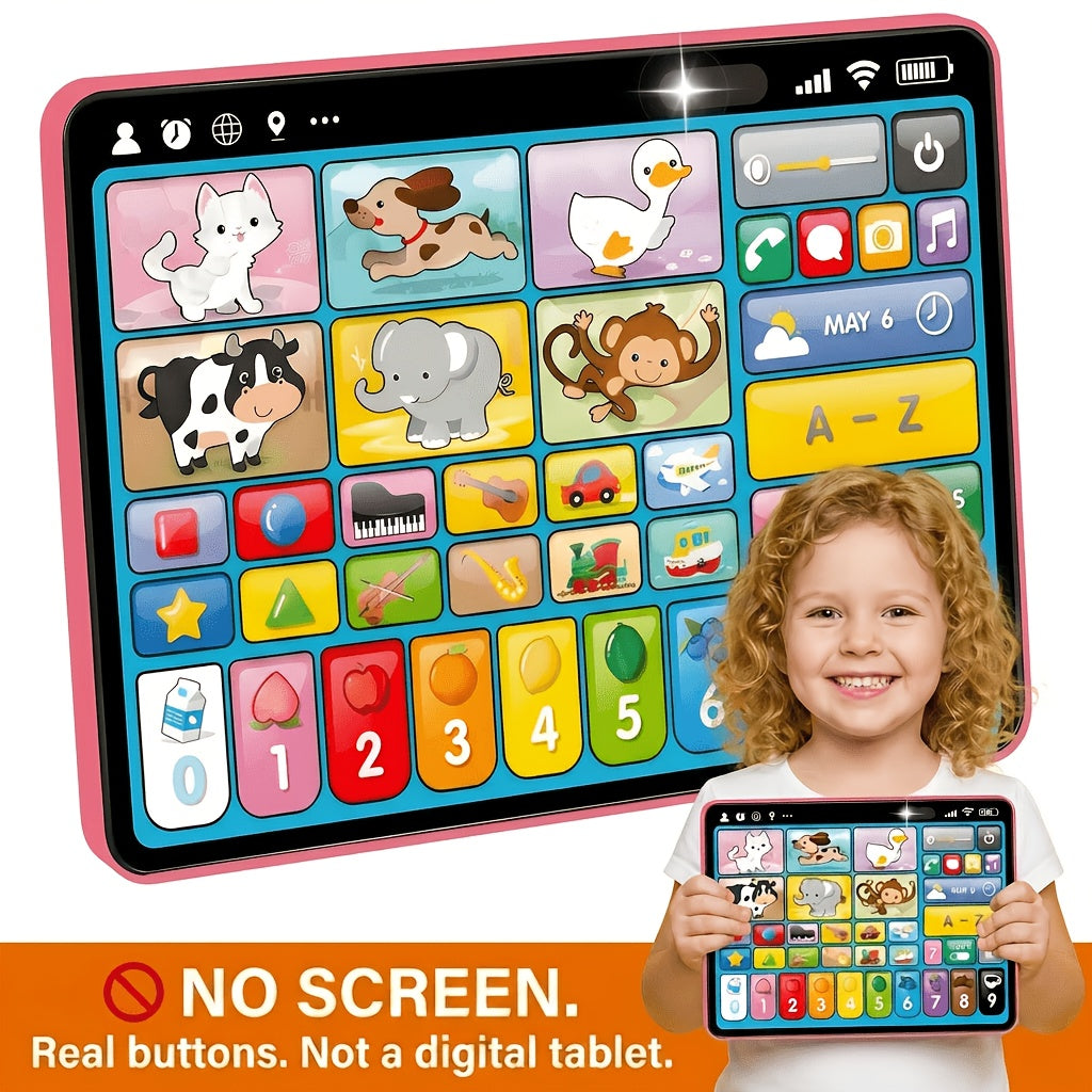 Trilingual Toddler Learning Tablet Toy | 39 Buttons 4 Play Modes Alphabet Numbers Colors Animals Music, Speech Therapy & Language Development Toy for Baby 12 Months+ Boys Girls, Birthday Christmas Gift