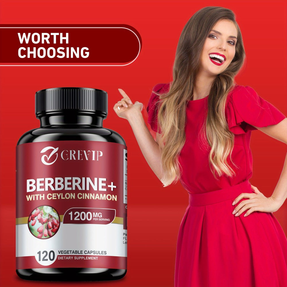 Berberine + Ceylon Cinnamon Supplement 120 Capsules – Support Healthy Cholesterol, Blood Sugar & Heart Health | Berberine HCl Dietary Supplement for Women & Men - product image 6