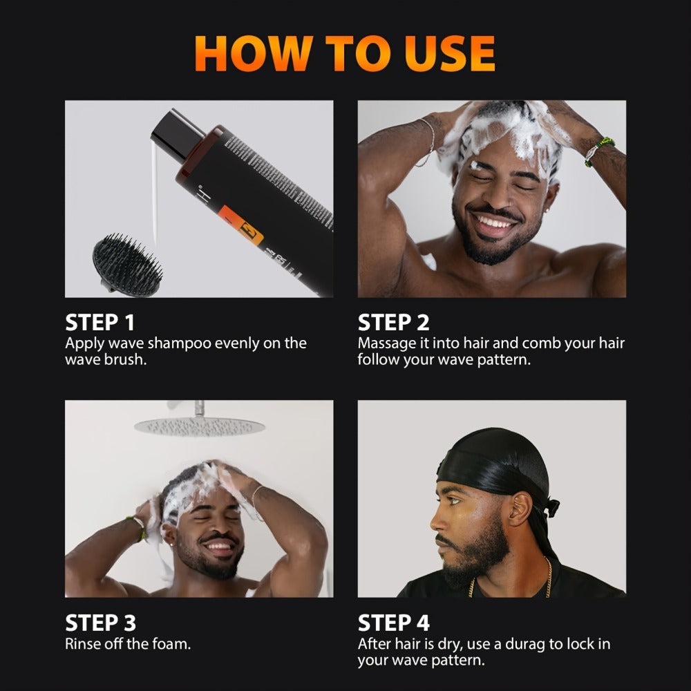 360 Wave Shampoo & Pomade for Men 2-in-1 with Biotin & Glycerin – Deep Cleansing Conditioning Formula, Strengthens Hair, Defines & Lays Waves, Durag Routine Compatible, 200ml - product image 8