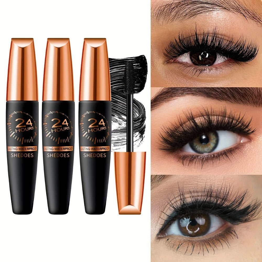 Squalane Mascara 3 Pack for Women – 8D Volume & Lengthening Deep Black Formula, Smudge-Proof Thickening Lash Enhancer, Plant-Derived Squalane, Warm Water Removable Long-Lasting Eye - product image