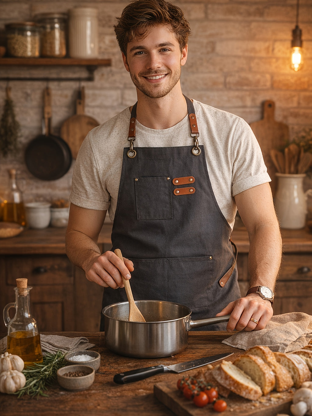 Festive Multi-Use Apron 12OZ Canvas Tool Apron With 3 Pockets - For Cooking, Gardening, Coffee Making, Thanksgiving & Christmas Gift Idea - Unisex Adjustable - product image 29