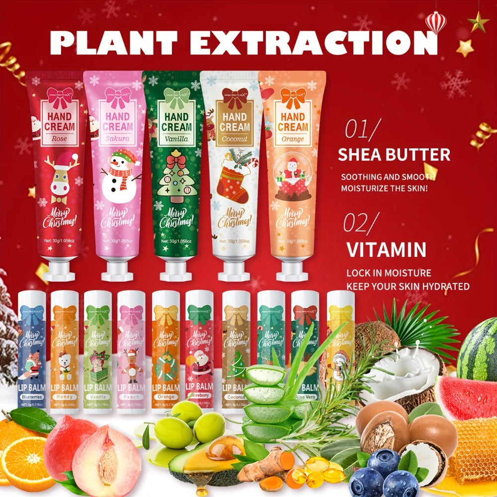 Bulk Gift Set 120 Pieces Lip Balm & Hand Cream with Red Velvet Bags & Holiday Cards — Moisturizing Party Favors for Colleagues, Employees & Friends - product image 6