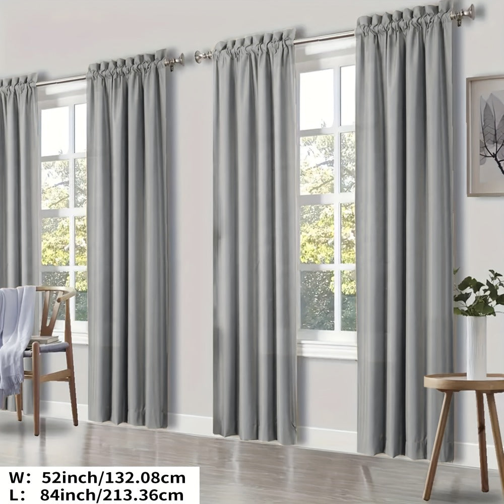 Blackout Curtains 4 Panels Thermal Insulated Room Darkening Drapes – Rod Pocket, Energy Saving, Solid Color for Bedroom & Living Room, 7 Colors & Multiple Sizes - product image 52