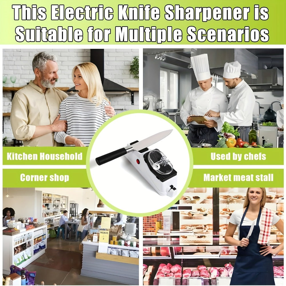 Electric Knife Sharpener with 5 Double-Sided Stones - USB Powered Professional Kitchen Knife Sharpener for Quick Sharpening & Polishing with Protective Cover - product image 6