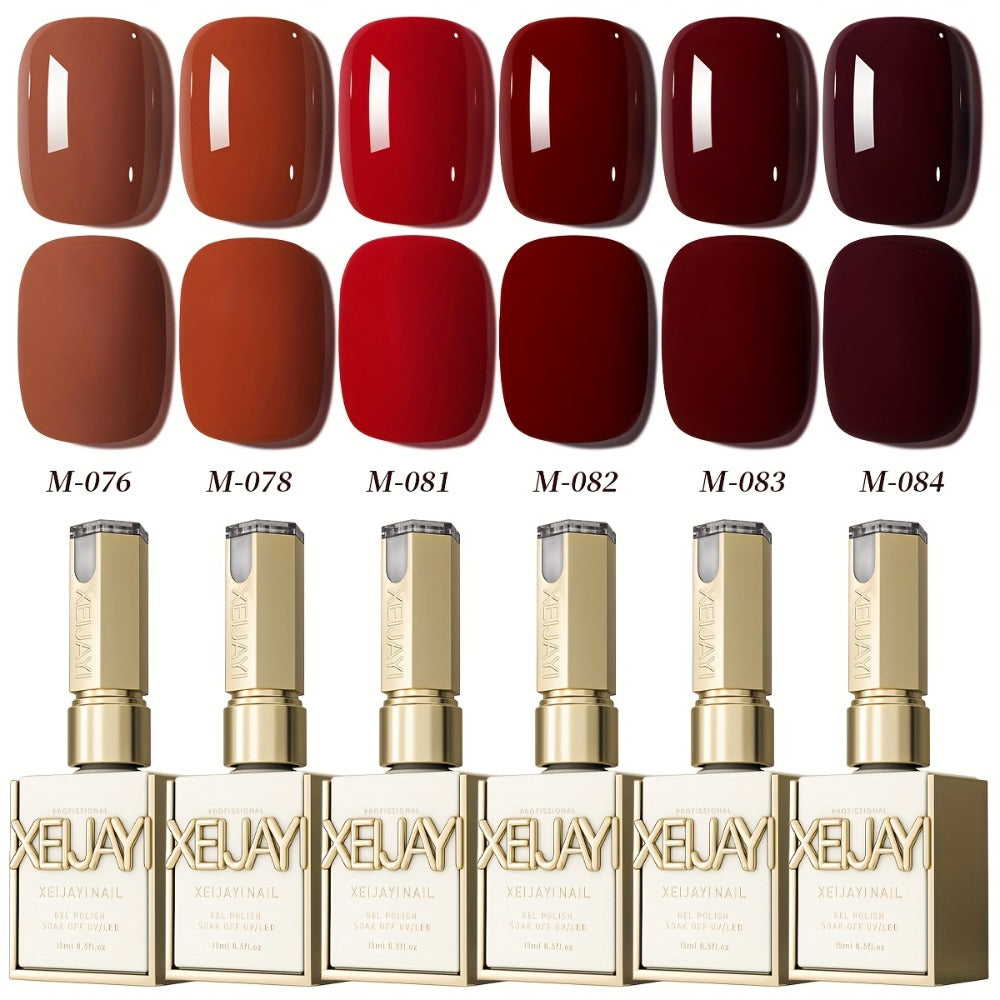 Jelly Gel Nail Polish Set 6 Colors — Nude Pink Translucent Soak Off LED UV Curable Semi-Permanent Gel Polish Kit | Photo Frame Bottle | Long Lasting Glossy Finish | Home Salon DIY  - product image 3