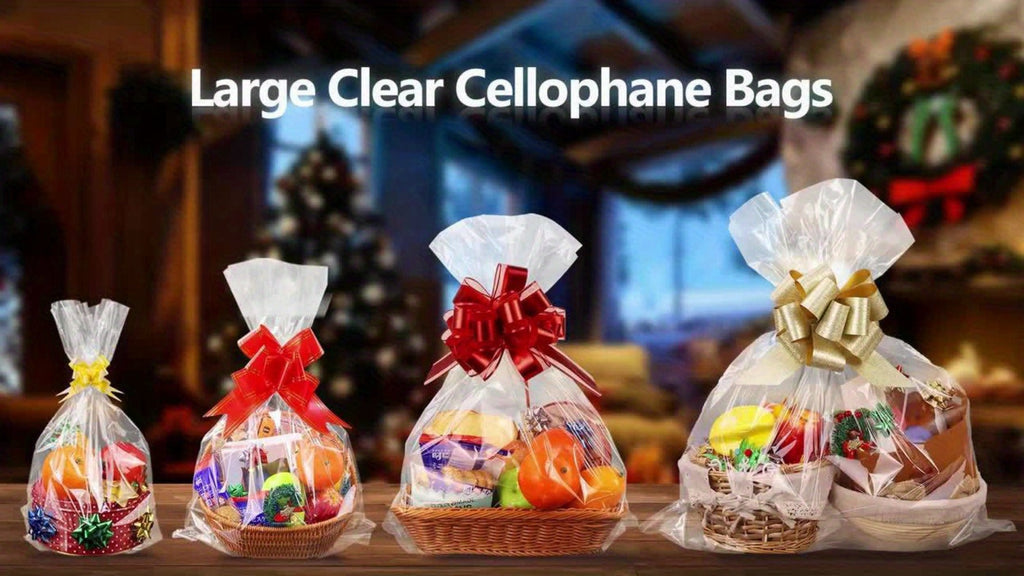 Cellophane Bags 50-Pack Large 18x30 Inch Transparent Gift Basket Wrap Bags – Clear Cellophane Wrapping for Christmas, Holidays & Gift Packaging - product image 12