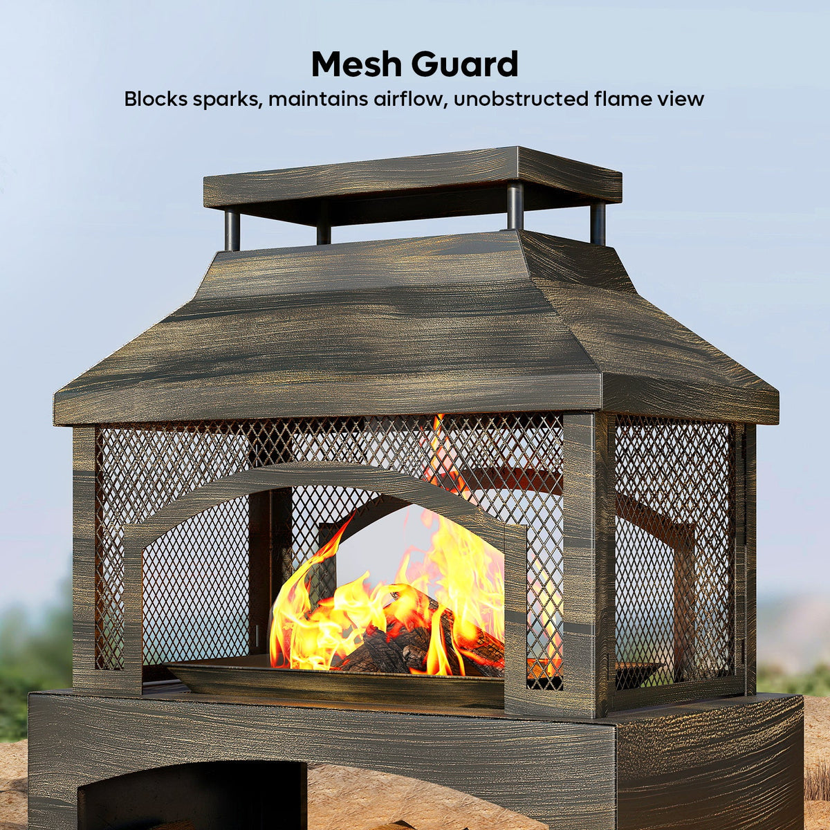 Outdoor Fireplace | Wood Burning Metal Patio Garden Deck Backyard - product image 3