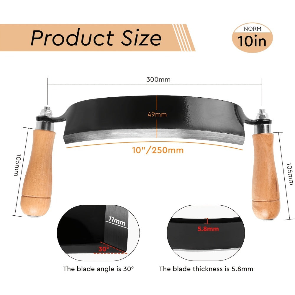 Draw Knife Woodworking Tool Curved, 5" 8" 10" Drawknife Debarking Shave Tool with Ergonomic Handle, Wood Bark Stripper for Timber Framing, Wood Turning, Carving & Log Peeling - product image 4