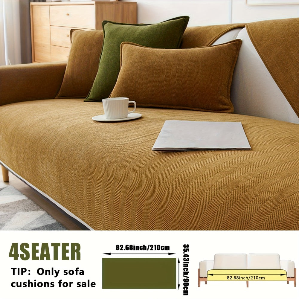 Chenille Ribbed Sofa Cover - Pet Friendly Non-Slip Machine Washable Soft Stretch Slipcover for 1-4 Seater Sectional Sofa Living Room Bedroom Office, 9 Colors - product image 44