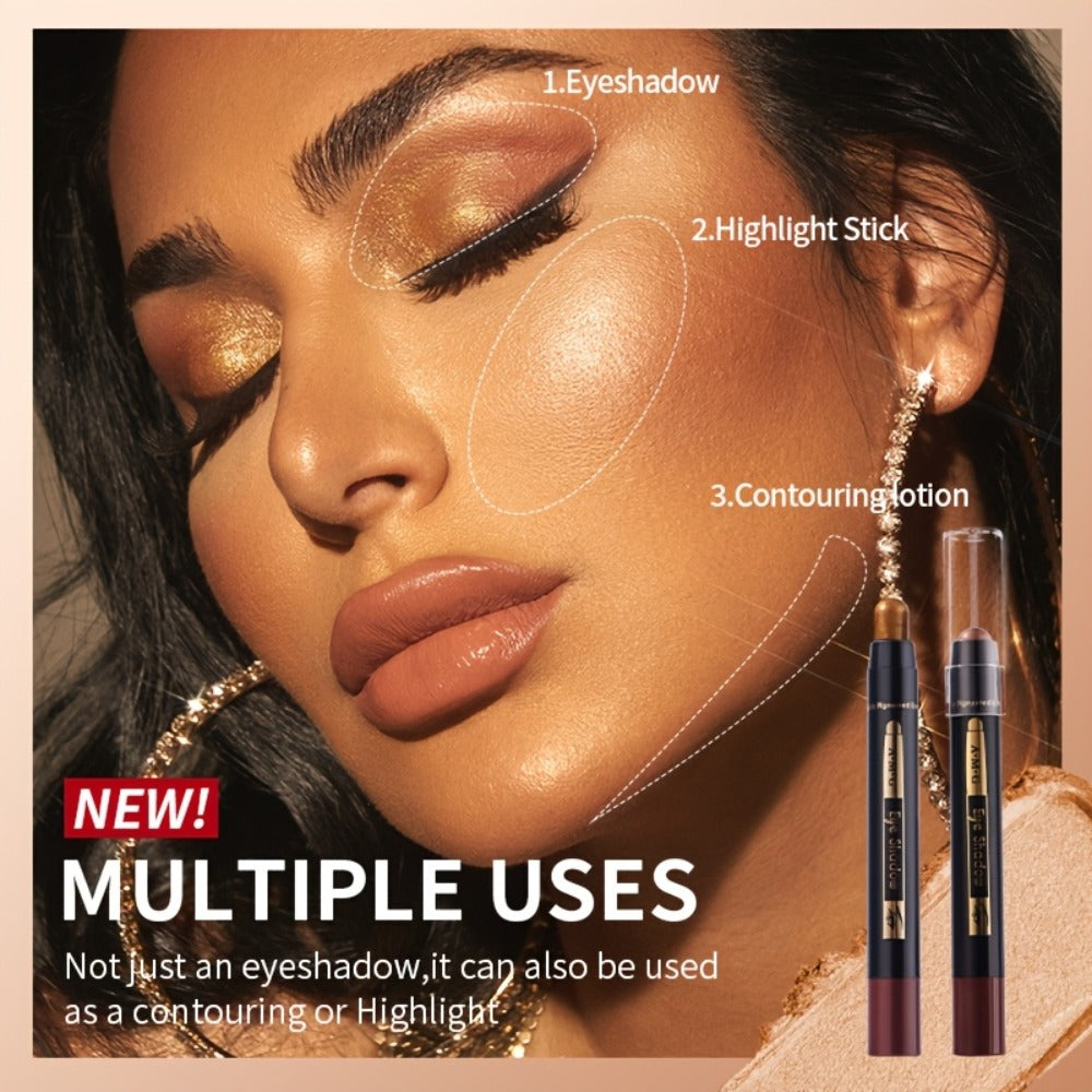 Waterproof Eyeshadow Pencil Set 6 Colors — Metallic & Matte Glitter Highlight Eyeliner Crayons, Long-Lasting Smudge-Proof Eye Makeup, No-Brush Multifunctional Sticks for Women, Neu - product image 9
