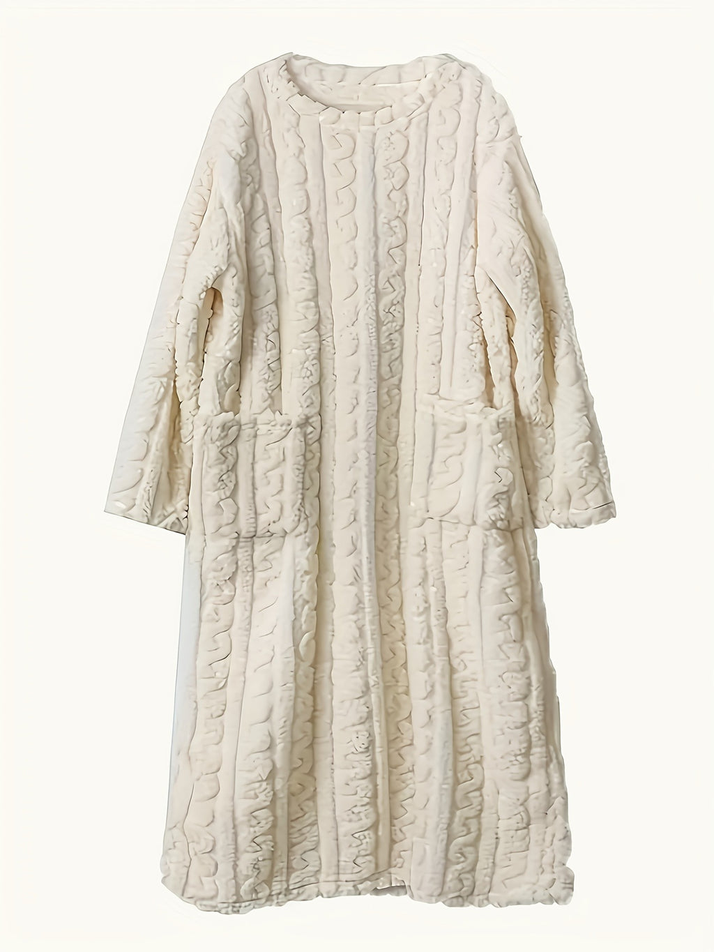 Ladies' Thickened Coral Bathrobe, Super Soft and High-quality Winter Pajamas with Pockets, Machine-washable Long-sleeved Round-neck Bathrobe, Comfortable and - product image 9