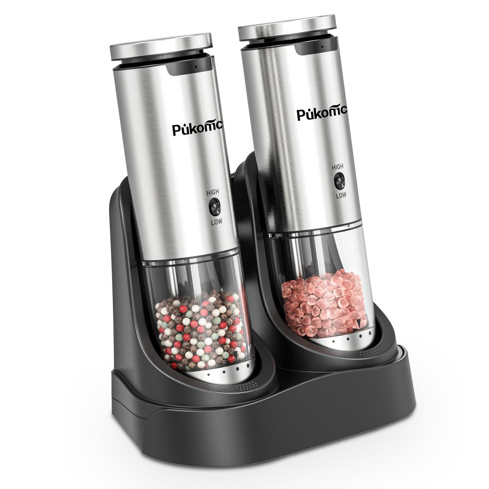 Electric Pepper Grinder Set USB-C Rechargeable with LED Light Ceramic Core Adjustable Coarseness One-Hand Automatic Salt Pepper Mill Kitchen Gift for Home Cooking Camping BBQ - product image 5