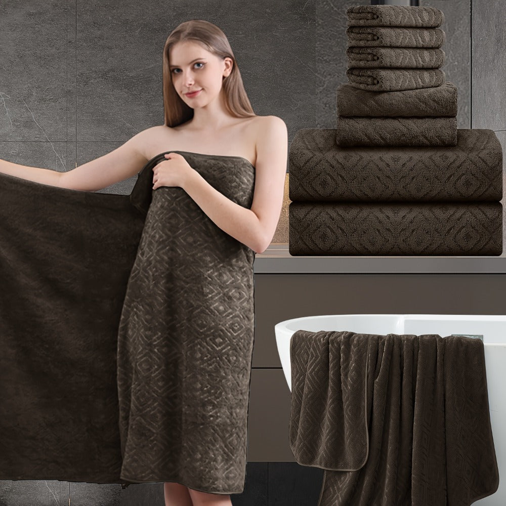 700GSM Bath Towel Set 8 Piece Extra Large Ultra Soft Thick - Highly Absorbent Quick Dry | 2 Oversized Bath Towels 2 Hand Towels 4 Washcloths | 16 Colors | Bathroom Hotel Gym Spa Ad - product image 15