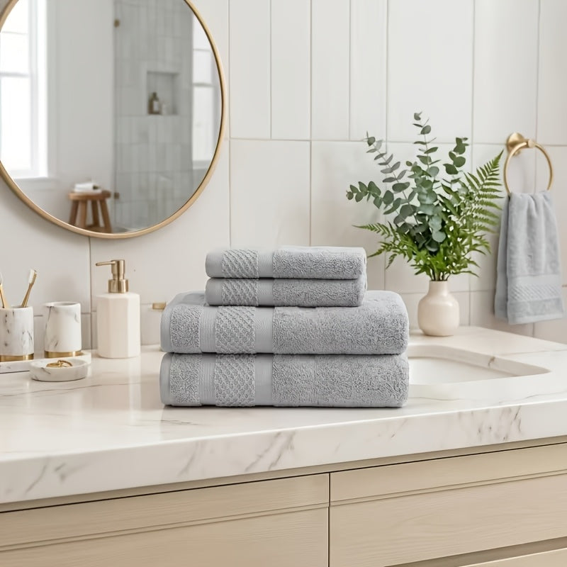 24 pcs Bath Towel Sets, Solid Color Cotton Blend Bathroom Towel, 8/4 Bath Towels +4/2Hand Towels + 12/6Washcloths, Multiple Colors Available, Soft and - product image 2