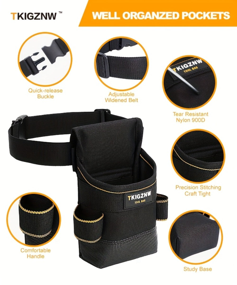 Tool Belt Pouch Heavy Duty Electrician | Adjustable Strap Multi-Compartment Organizer with Zipper | Professional Tool Bag for Plumbers Mechanics Electricians Equipment Storage - product image 10