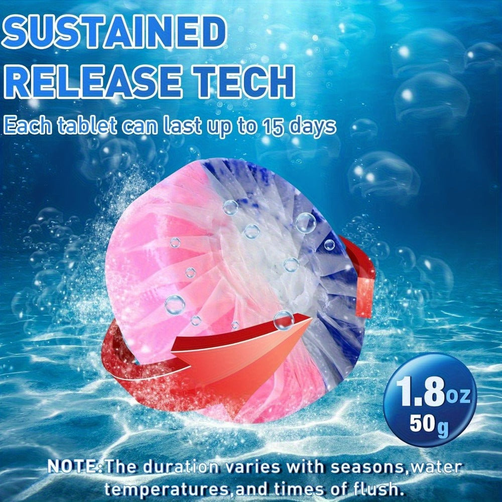 Toilet Bowl Cleaner Tablets 24 Pack, Automatic Toilet Tank Cleaning Tablets with Fresh Pine and Lemongrass Scent, Strong Detergent Bubbles for Bathroom Toilet Tank Cleaner Maintena - product image 2