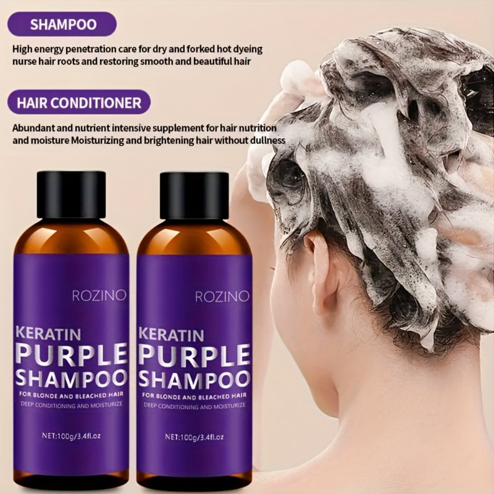 Purple Shampoo and Conditioner Set 2pcs – Toning Deep Cleansing & Moisturizing for Blonde Silver Gray & All Hair Types | Strengthens Hair Prevents Breakage & Split Ends - product image 8