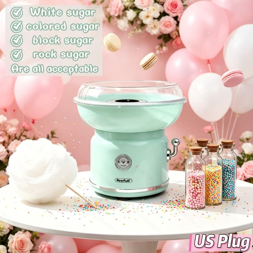 Cotton Candy Machine for Home & Commercial Use – Desktop Tabletop Floss Maker, Food-Grade Anti-Scald Design, Makes Colorful Fancy Spun Sugar, Includes Colored Sugar & Rolling Stick - product image 6