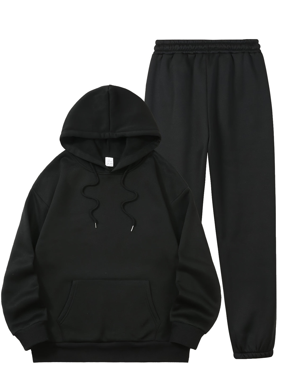 Women's Fleece-Lined Hoodie & Printed Sweatpants Set , Machine Washable, Pocket Detail, Comfortable Warm
