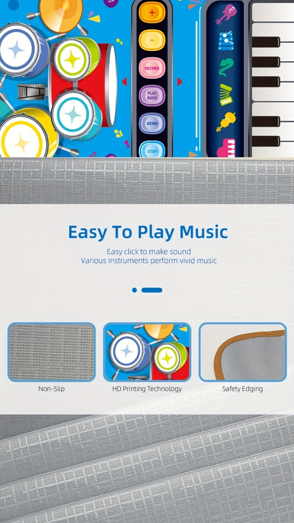 Kids Electronic Drum Music Mat – Dance Drum Pad for Boys & Girls – Multifunctional Musical Toy for Skill Development & Family Bonding – Birthday Christmas - product image 13