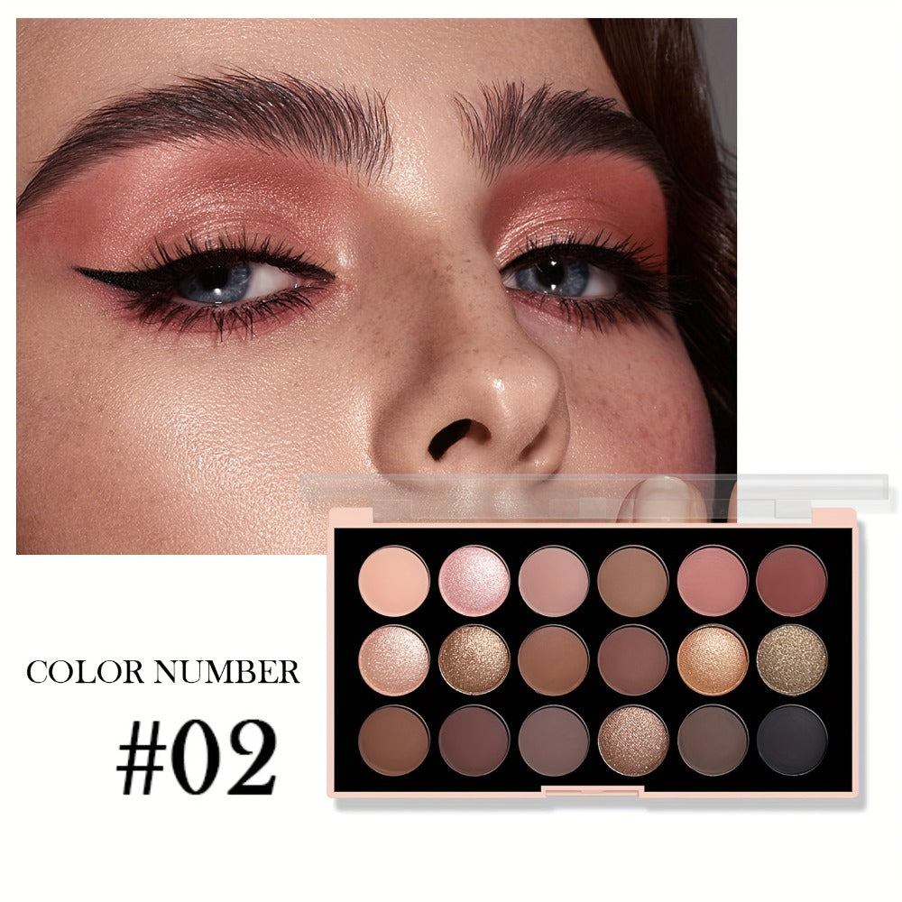 Eyeshadow Palette 18 Colors Matte Shimmer Waterproof – Sweatproof Long-Lasting Blendable Pigmented Eye Makeup for Everyday Glam Wedding Party, Professional Eye Shadow for Women & B - product image 16