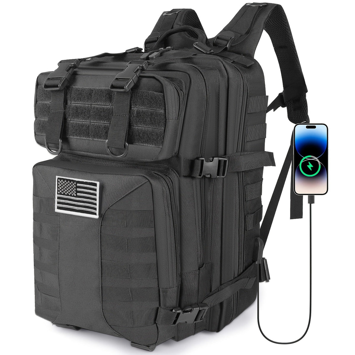 Large Capacity Molle Rucksack for Camping, Hiking, Hunting, Fishing & Travel, Unisex with Multiple Color Options | Tactical Military Backpack 50L - product image
