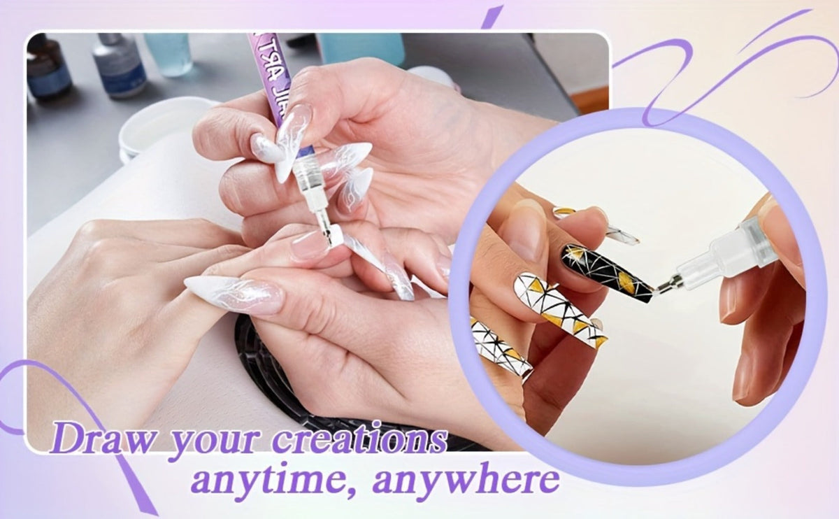 Nail Art Pens 12 Colors Quick Dry 3D Graffiti & Detail Brush Set – Ultra-Fine Precision Drawing Pen Kit for DIY Nail Design, Salon & Home Use, Vibrant Long Lasting Ink - product image 14