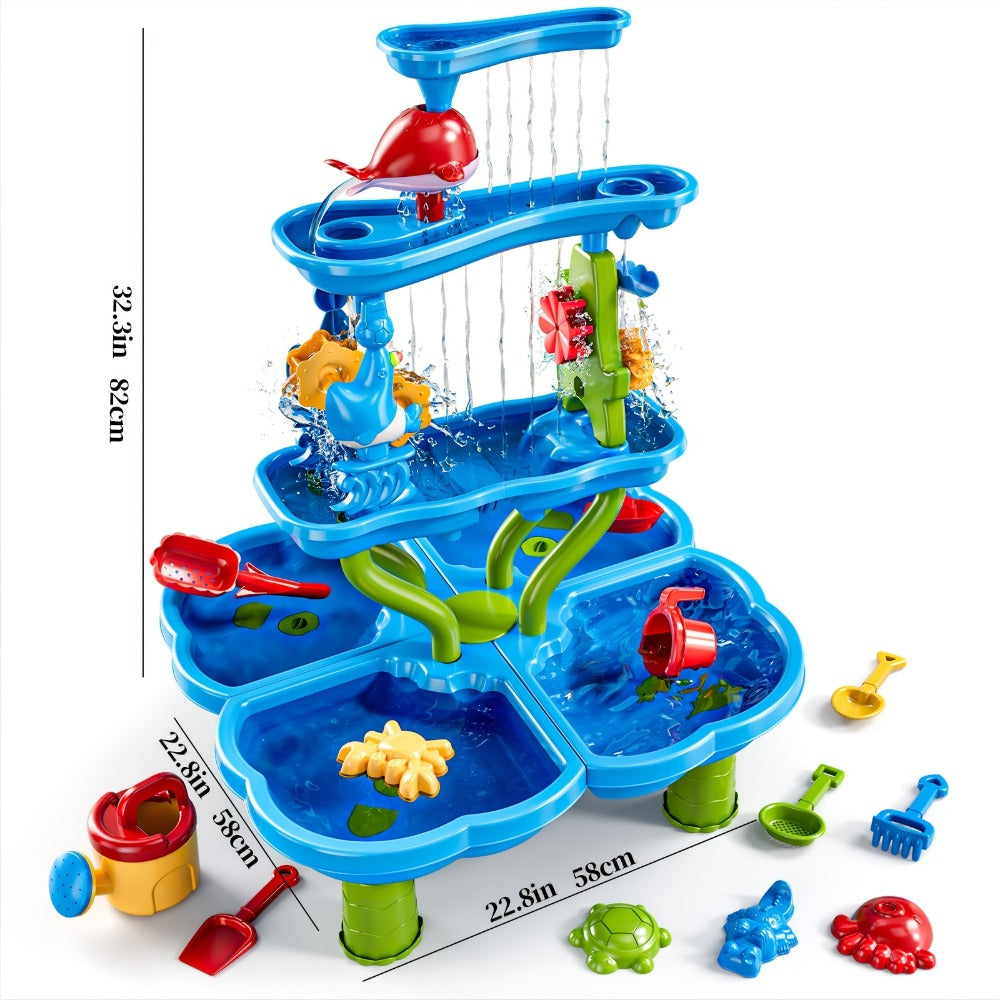 Outdoor Sensory Activity Toy for Toddlers Ages 3+, Beach Tools Included, Backyard Summer STEM Gift for Boys & Girls | Water Play Table for Kids Double-Sided - product image 18