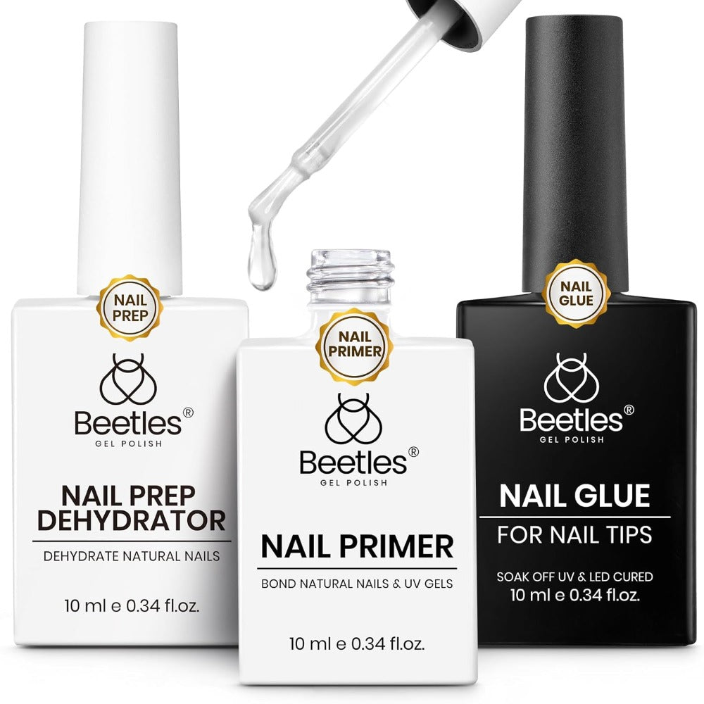 Nail Glue and Dehydrator Kit 3Pcs Acid-Free HEMA-Free – Professional Bond Primer Prep Set for Press On Nails Tips Extensions Gel Manicure Long Lasting Adhesion Gift for Women - product image