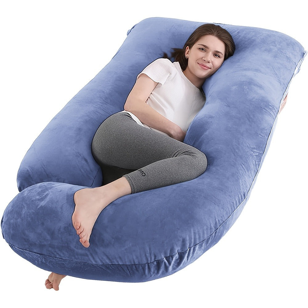 Maternity Pillow Full Body Pillow J-Shaped Pregnancy Pillow with Removable Cover Back Leg Tummy Support Multiple Styles & Sizes - product image 27