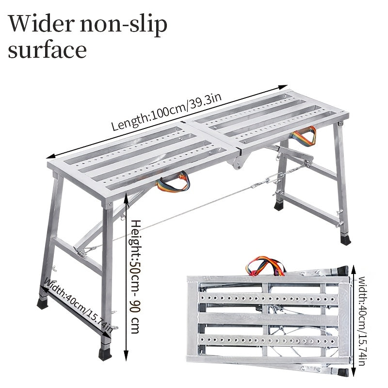 Folding Scaffold Step Stool Adjustable Height 39-79" Portable Steel Work Platform 1300 lb Capacity for Home Renovation Painting Car Washing RV Cleaning - product image 19