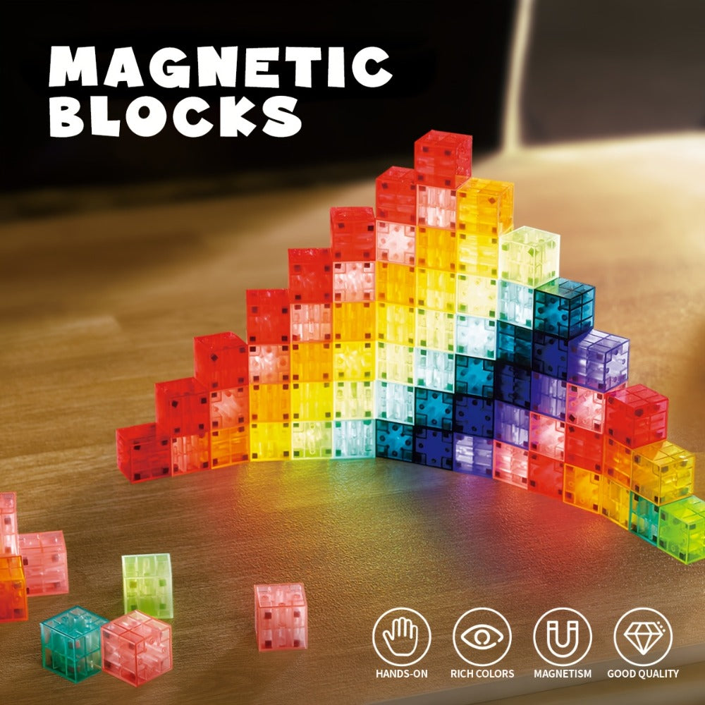 True Three-Dimensional STEM Building Blocks Set, Geometry Magnet Cube Toy for Toddlers Boys & Girls Ages 3 4 5 6, Creative Open-Ended Construction, Birthday - product image 3