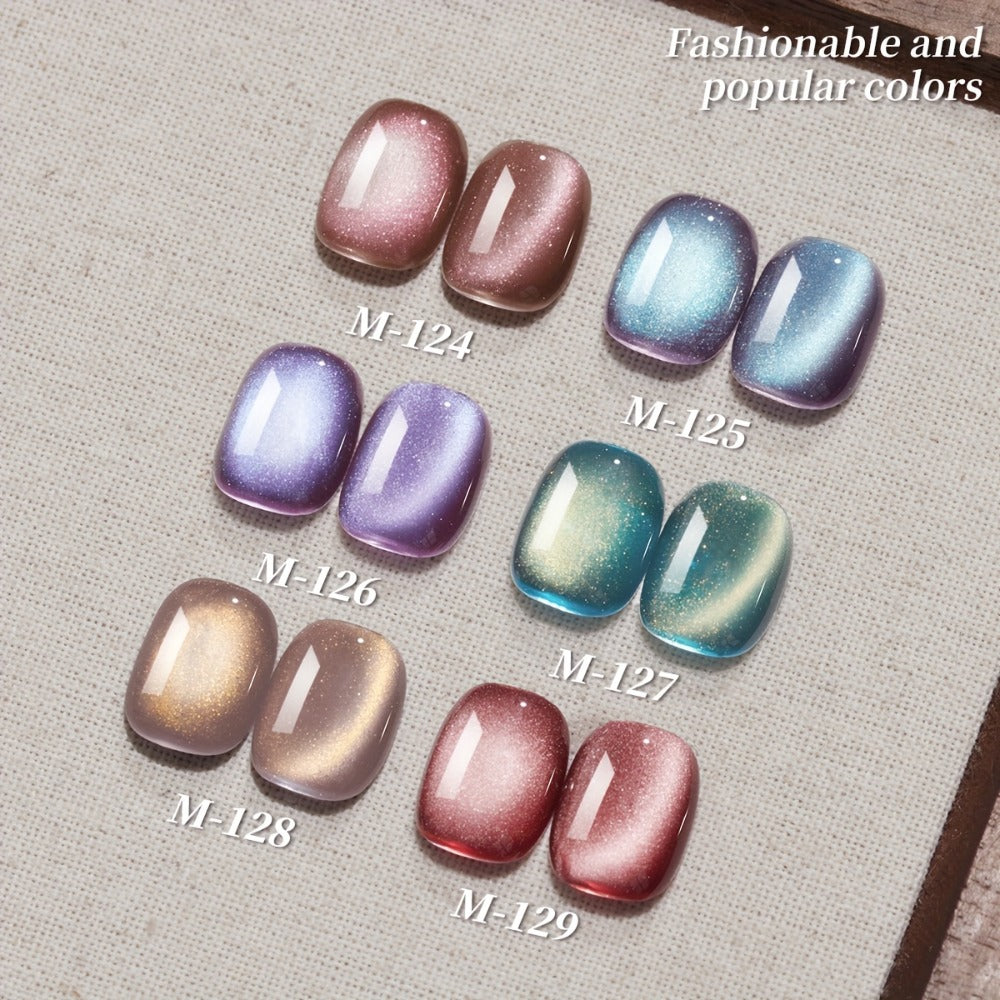 Magnetic Cat Eye Gel Nail Polish Set 6 Colors Aurora Dopamine Bubble Summer - Color Shifting Shiny Luster Soak-Off UV LED Salon Quality Nail Art Kit for Women Spring Summer Trendin - product image 8