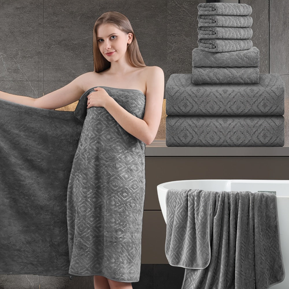 700GSM Bath Towel Set 8 Piece Extra Large Ultra Soft Thick - Highly Absorbent Quick Dry | 2 Oversized Bath Towels 2 Hand Towels 4 Washcloths | 16 Colors | Bathroom Hotel Gym Spa Ad - product image 7