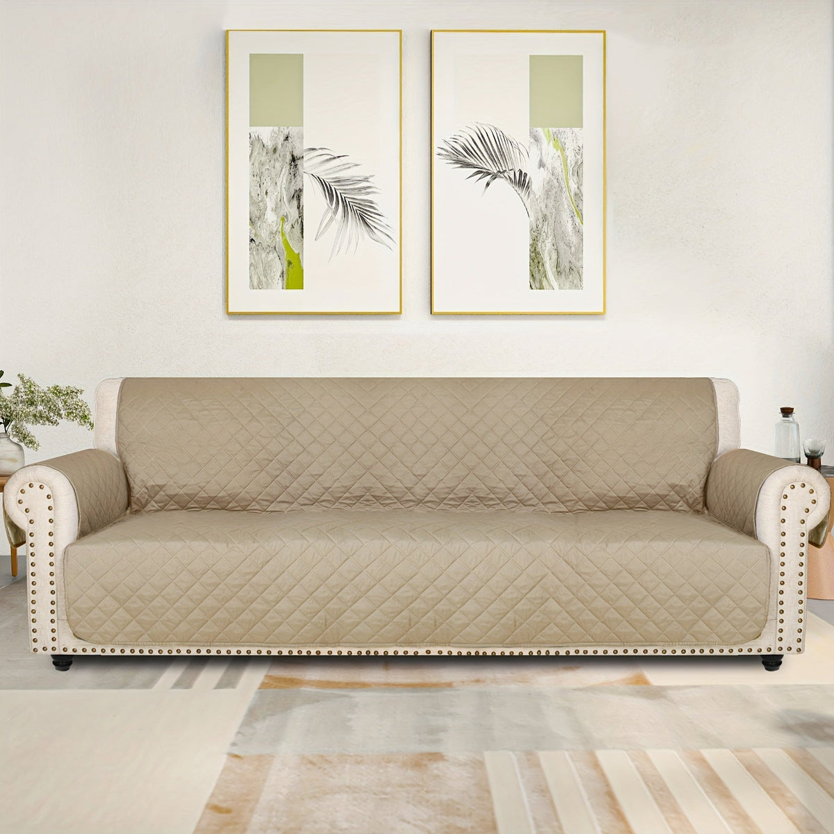 Sofa Slipcover 5-Layer Quilted Thick Sofa Cover Protector Elastic Strap Non-Slip Washable Pet Friendly Universal Fit 3 4 Seater Couch Cover for Living Room - 10 Colors - product image 43