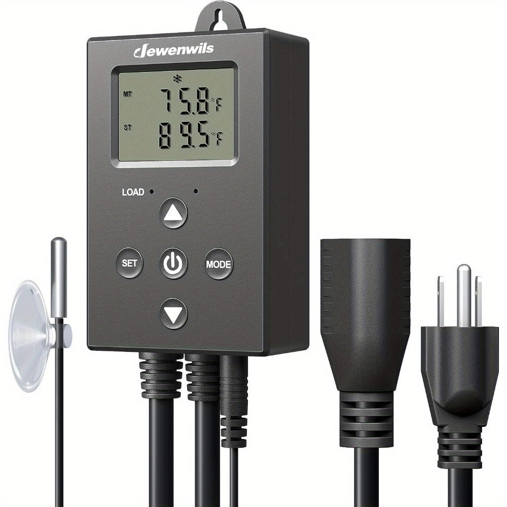 Digital Temperature Controller Thermostat Outlet Heating Cooling Mode 14°F-140°F LCD Display Buzzer Alarm 120V 10A 1200W for Freezer Greenhouse Reptile Aquarium Incubator Home Brew - product image 3