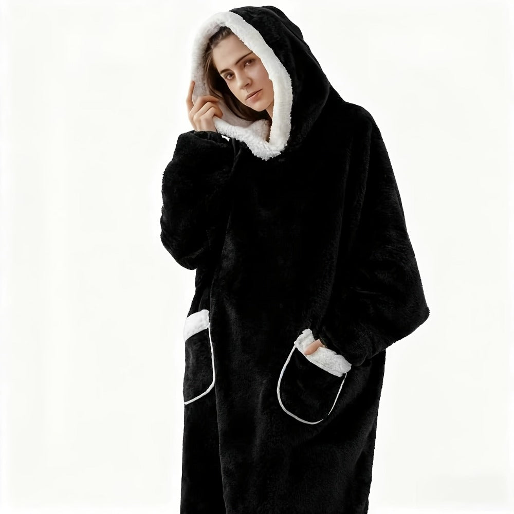 Wearable Blanket Hoodie – Oversized Flannel Sweatshirt Blanket with Pockets for Women & Men, 450-500gsm Thick Warm Winter Cozy - product image 20