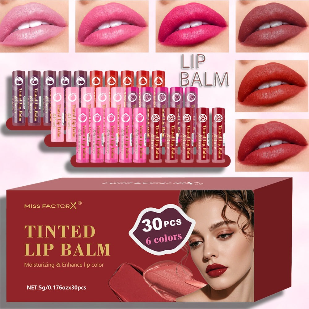 Tinted Lip Balm Set 30 Pieces Moisturizing Lip Gloss Gift Collection Hydrating Sheer Color Luminous Shiny Finish Bulk Lip Care Set for Women Daily Wear Birthday Holiday Bridal Gift - product image