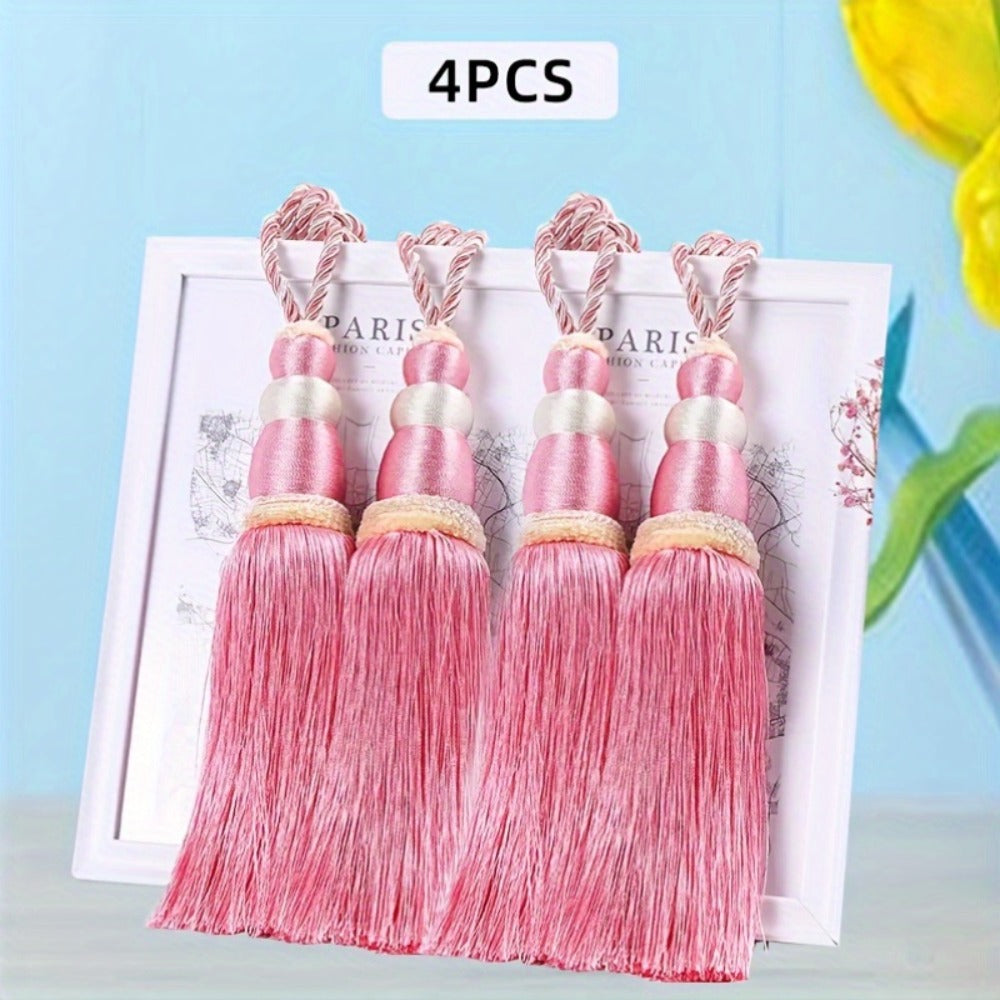 Curtain Tiebacks with Ball Tassels 4-Pack Silk Rope Curtain Ties Decorative Holdbacks for Window Dressing Home Decor - product image 13