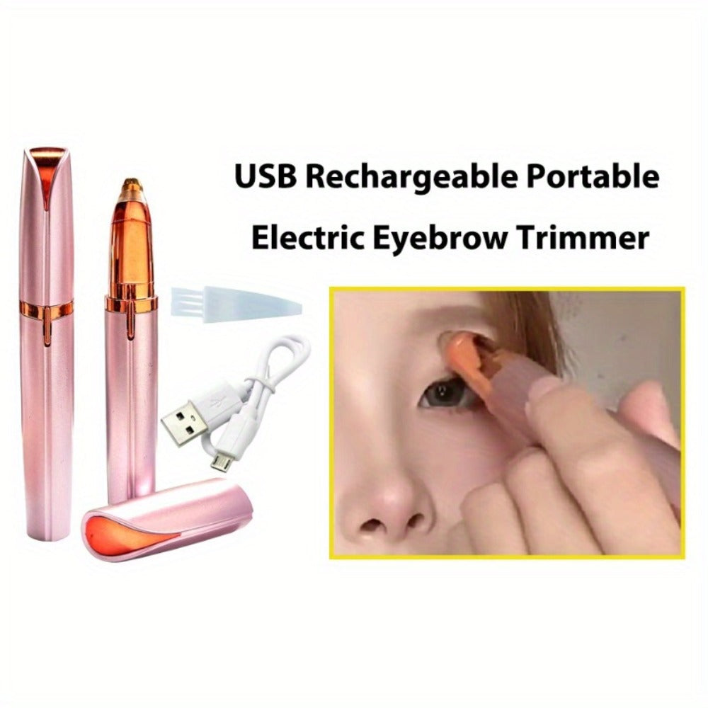 Electric Eyebrow Trimmer for Women 2 Pack, USB Rechargeable Painless Precision Eyebrow Razor Pen, Portable Hair Remover for Face Lip Leg Armpit – Pink White Colorful - product image 17