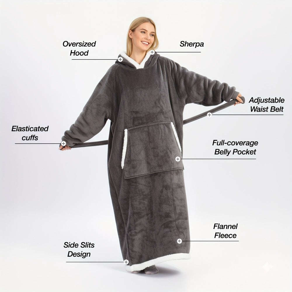 Wearable Blanket Hoodie - Oversized Extra-Long Ultra-Soft Acrylic Hooded Blanket for Adults, Warm Cozy TV Watching Winter Gift for Christmas Valentine's Day - product image 7