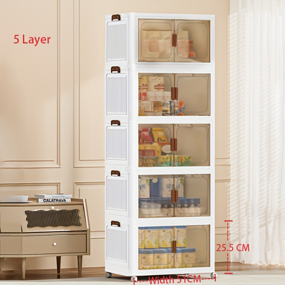 Foldable Storage Cabinet with Door – Multi-Layer Stackable Storage Box for Shoes, Clothes & Books | Large Closet Organizer for Bedroom, Bathroom, Kitchen, Office & Wardrobe - product image 21