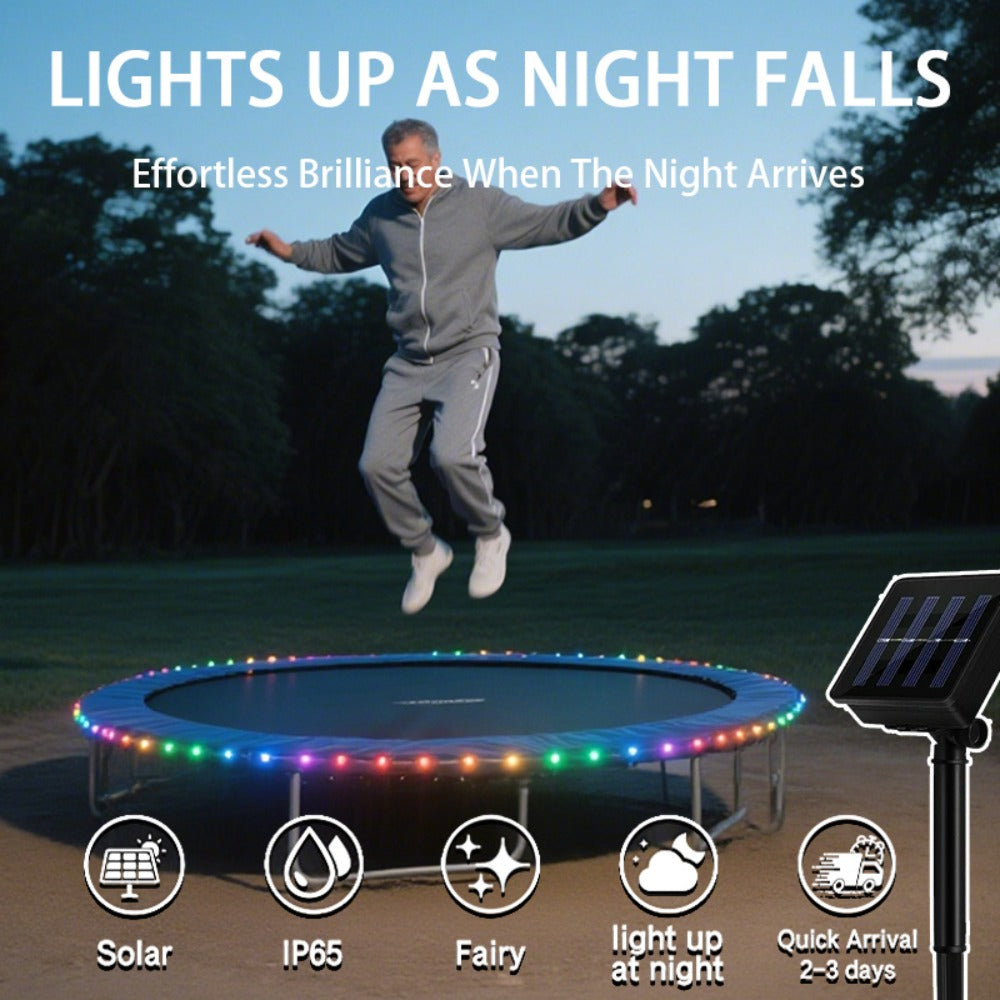 Solar LED Trampoline Lights 50 100 LEDs Colorful Rope Lights 8 Modes IP65 Waterproof Fits 8-16 Ft Trampolines Outdoor Safety Glow Night Light Kids Adults - product image 16