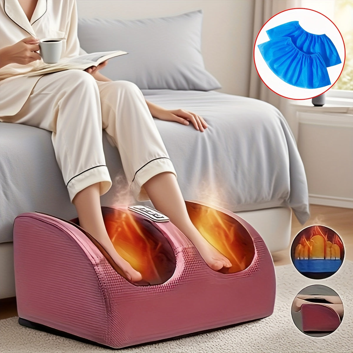 Foot Massager with Heat Function, Suitable for Legs, Feet, and Arms, Providing Deep Kneading and Compression - Perfect for Home Or Office Use, Black Friday Discount Promotion